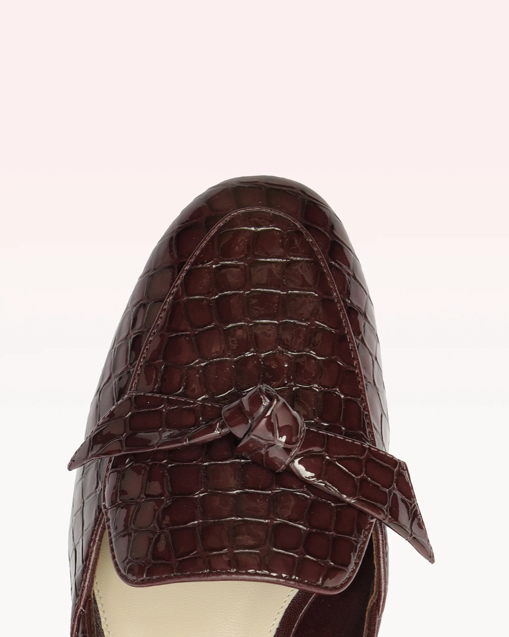 Clarita Belgian Crocco Loafer Cherry Lacquer - Image 5