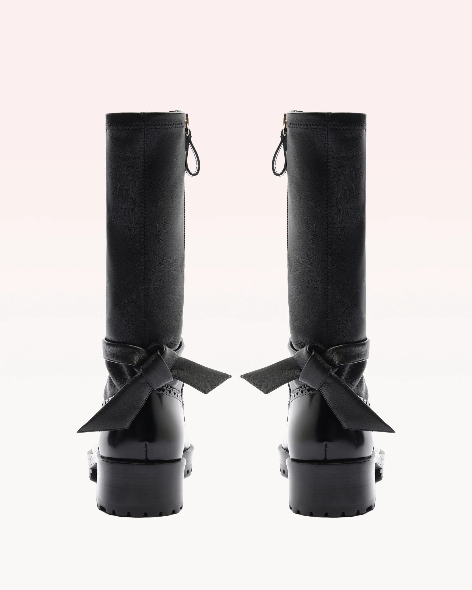 Clarita Motorcycle Brogue Boot Black - Image 3