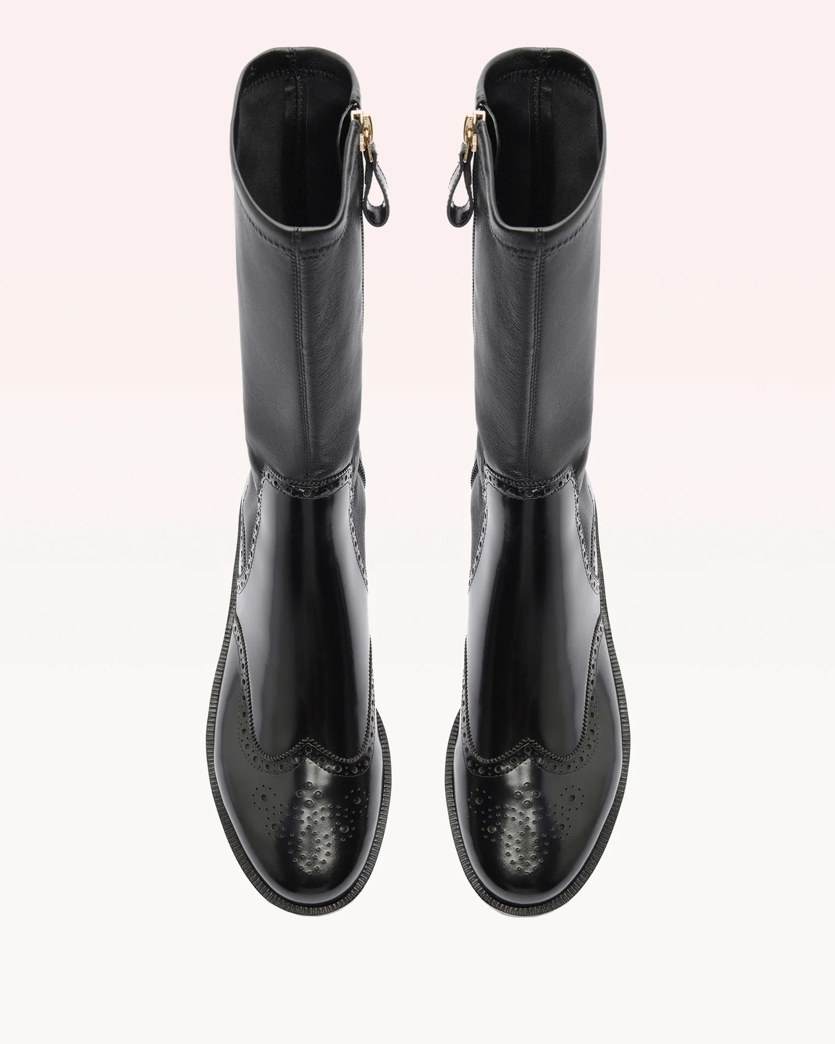 Clarita Motorcycle Brogue Boot Black - Image 4