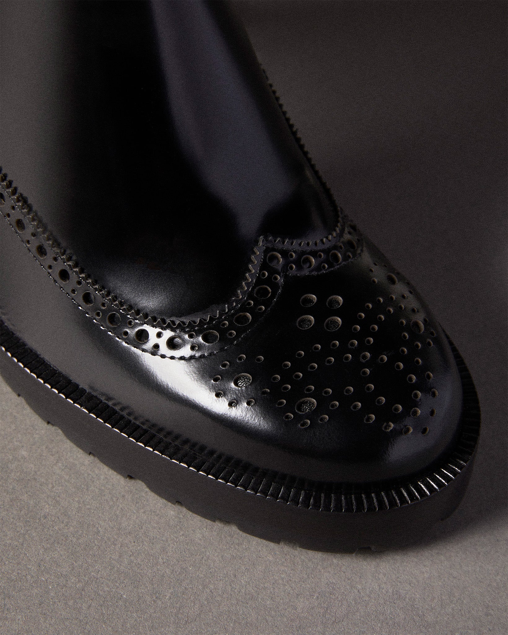Clarita Motorcycle Brogue Boot Black - Image 6
